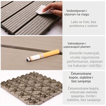 PVC podne pločice s izgledom drveta, za vanjske prostore, dvorište i kupaonicu, vodootporne, protuklizne, otporne na habanje
