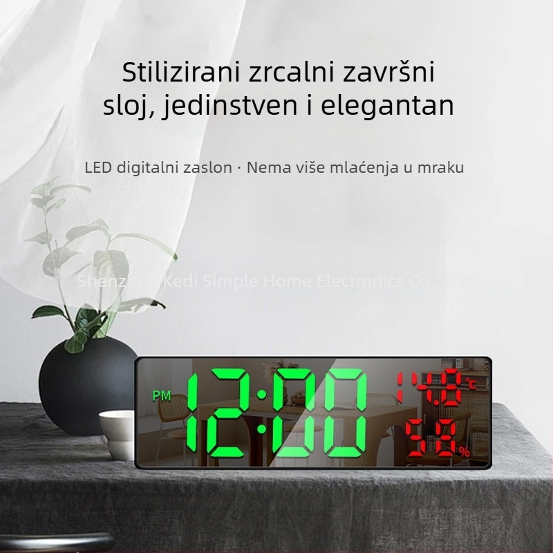 LED alarmni sat za učenike – tiho digitalni stolni sat s temperaturom i vlažnošću zraka