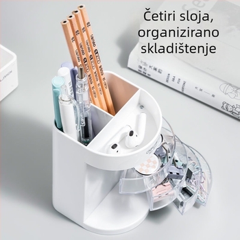 Deli 904 višefunkcionalni držač olovaka, plastični uredski organizator, kreativno skladištenje, četiri razine