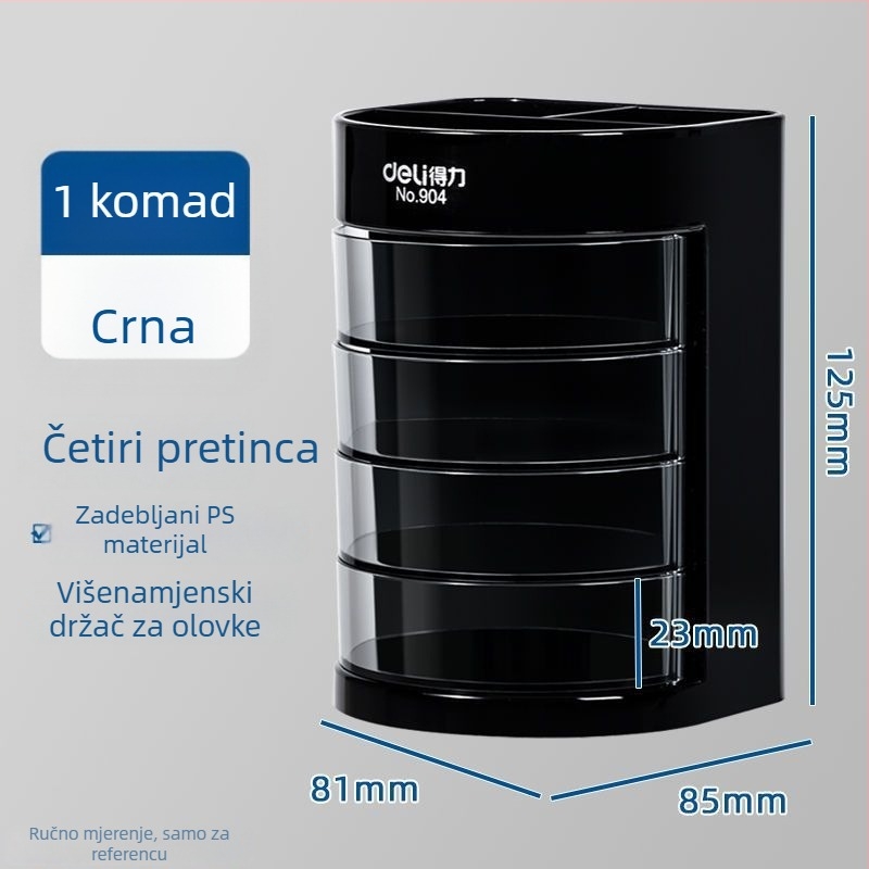 Deli 904 višefunkcionalni držač olovaka, plastični uredski organizator, kreativno skladištenje, četiri razine