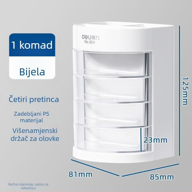 Deli 904 višefunkcionalni držač olovaka, plastični uredski organizator, kreativno skladištenje, četiri razine
