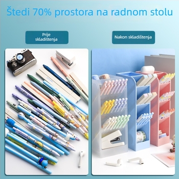 Nagnuti držač za olovke i stolni organizator, spremnik za pisala i izložbeni stalak