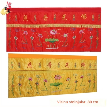 Stolni pokrov budističkog hrama s vezom lotosa