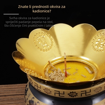 Deblji obruč od legure za mirisni plamen, s posudom za pepeo, kućni mirisni plamen, zaštitni poklopac protiv pada