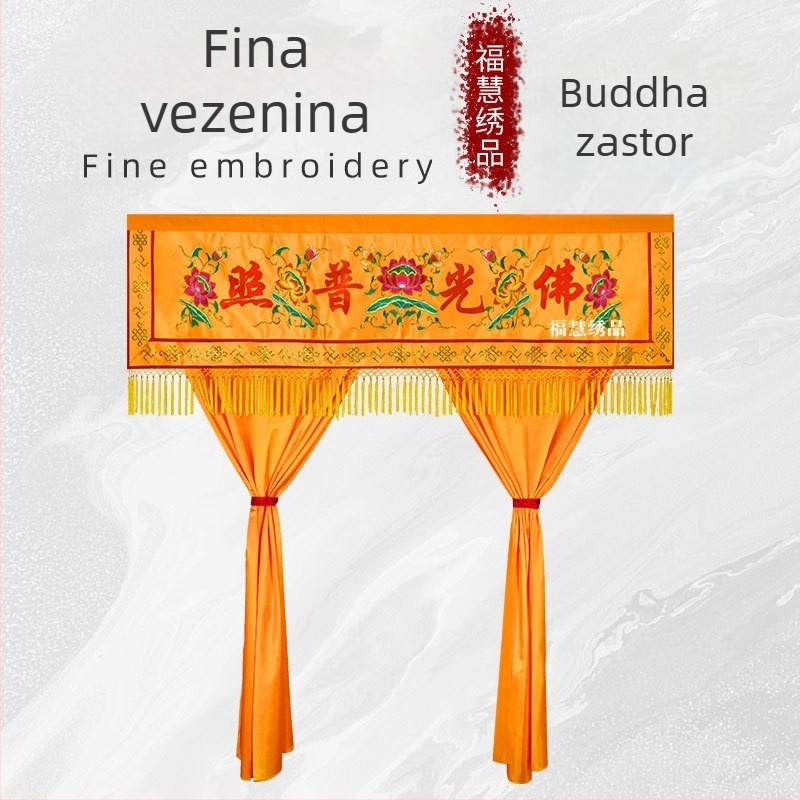 Izšivena pozadina budističkog hrama s Budin zavjesom i Longmen dekoracijom