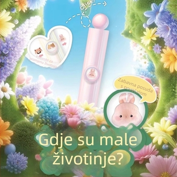 Heshuo 815 gel olovka s klipom i povećalom, motiv životinja, crna, 0,5 mm