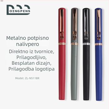 Metalna gel olovka s mat završnim premazom, tinta na bazi vode, olovka za potpis za fakultet i ured