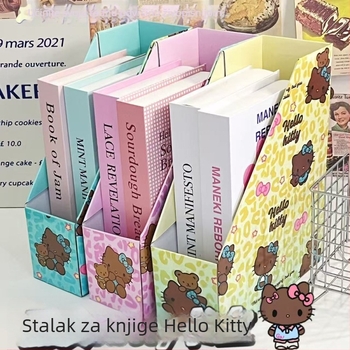 Crna kožna mačja karikatura – držač za knjige, stolni organizator i dosje za dokumente