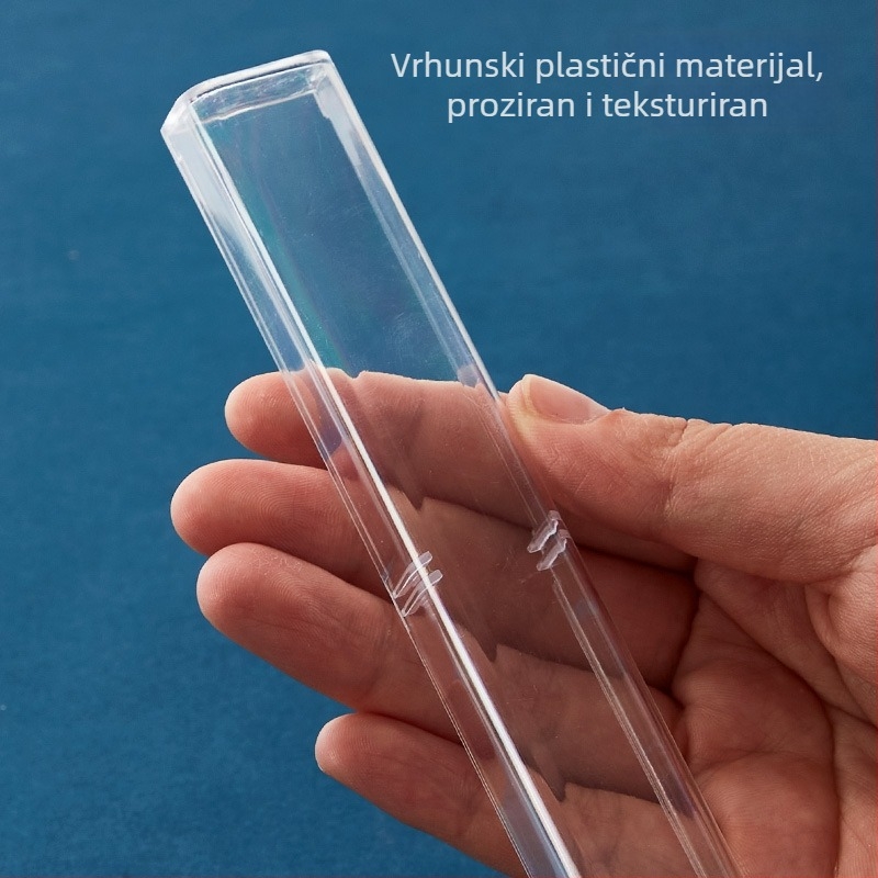 Prozirna kutija za olovku s poklopcem, elegantna i kompaktna kutija za potpisnu olovku, šareni poluprozirni završetak