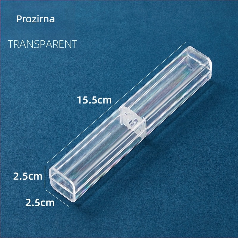 Prozirna kutija za olovku s poklopcem, elegantna i kompaktna kutija za potpisnu olovku, šareni poluprozirni završetak