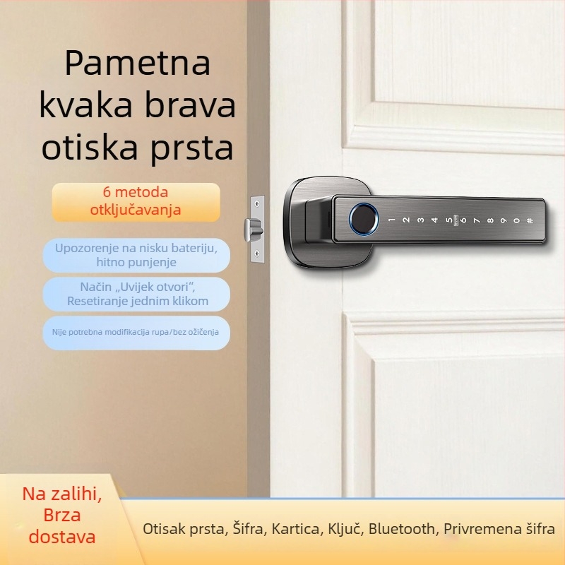Pametna elektronička brava s lozinkom i otiskom prsta za drvena vrata