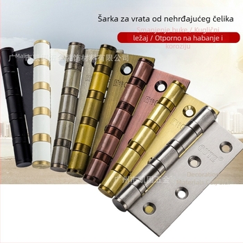 Gut nehrđajući čelik za šarke drvenih vrata, 4 inča ležaj, debeli list, tiho rad