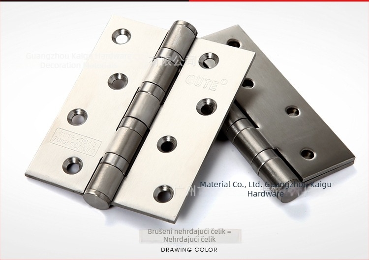 Gut nehrđajući čelik za šarke drvenih vrata, 4 inča ležaj, debeli list, tiho rad