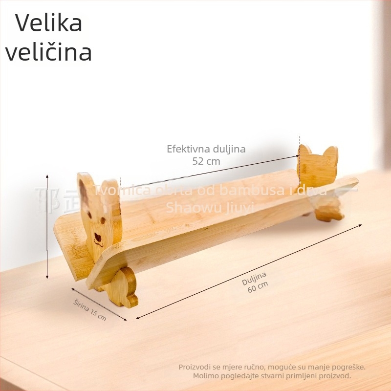 Držač za knjige od bambusa i drveta – čvrsti drveni držač za stol, kreativni minimalistički dizajn, kompaktna stolna knjižnica