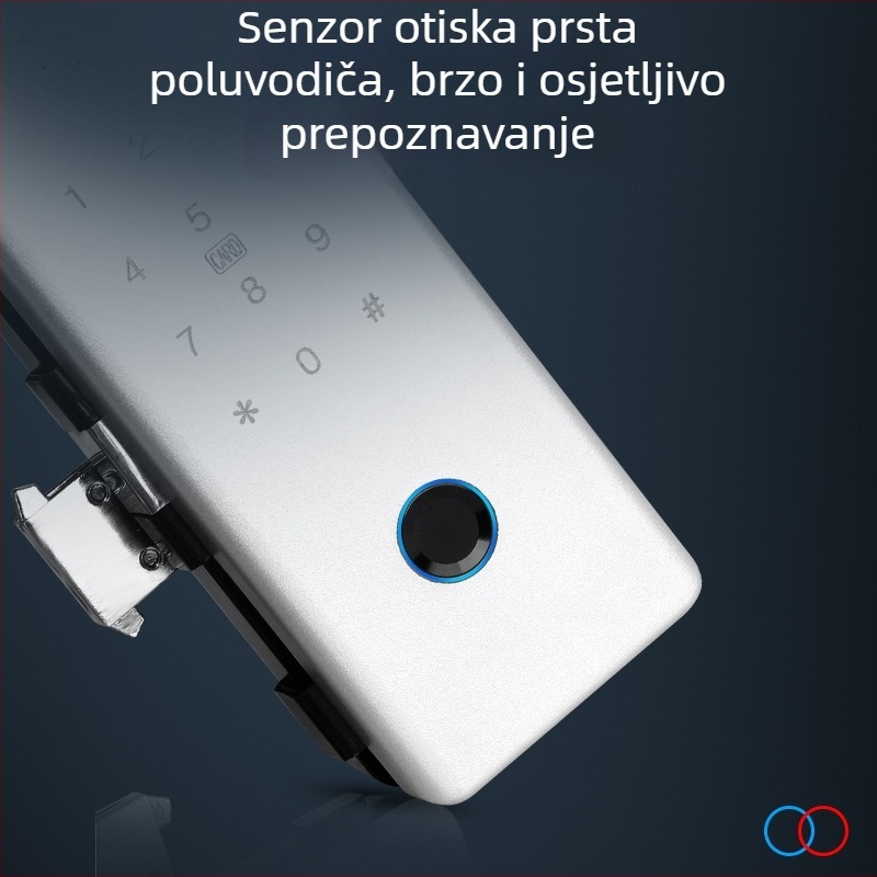 Pametna brava za uredska vrata s otiskom prsta, staklena vrata, bez žica, s okvirom ili bez njega, elektronički kombinacijski zaključak s daljinskim upravljanjem