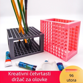 Wei Zhuang četvrtasti držač četkica s 96 odjeljaka za četke s dugim drškama, za uljnu, akvarel i gouache - stalak za sušenje četkica