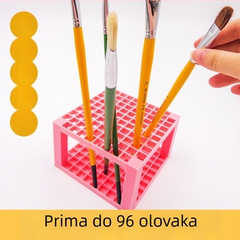 Wei Zhuang četvrtasti držač četkica s 96 odjeljaka za četke s dugim drškama, za uljnu, akvarel i gouache - stalak za sušenje četkica