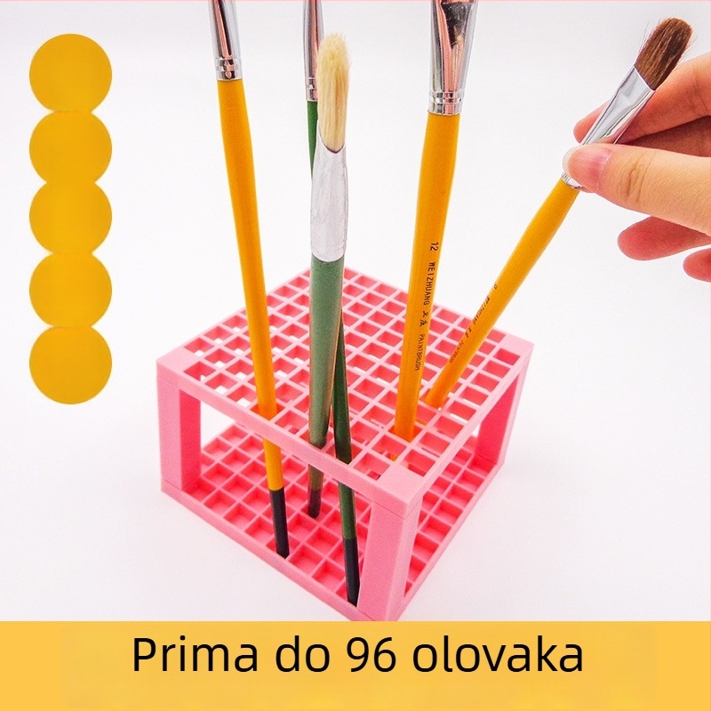 Wei Zhuang četvrtasti držač četkica s 96 odjeljaka za četke s dugim drškama, za uljnu, akvarel i gouache - stalak za sušenje četkica