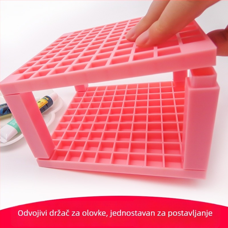 Wei Zhuang četvrtasti držač četkica s 96 odjeljaka za četke s dugim drškama, za uljnu, akvarel i gouache - stalak za sušenje četkica
