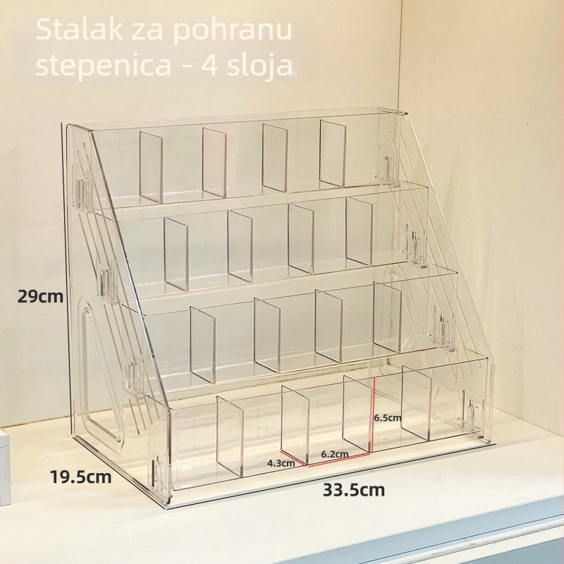 Prozirni držač za olovke velikog kapaciteta s podijeljenim pretincima, proziran stolni organizator za kancelarijske potrepštine