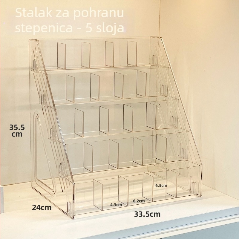 Prozirni držač za olovke velikog kapaciteta s podijeljenim pretincima, proziran stolni organizator za kancelarijske potrepštine