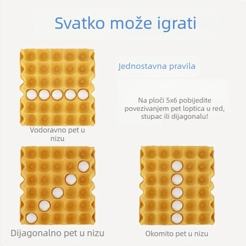 Stolni višestruki set igara: stolni tenis, Gomoku, šahovnica od ljuske jajeta, stolna igra s kuglicama, dječje dame