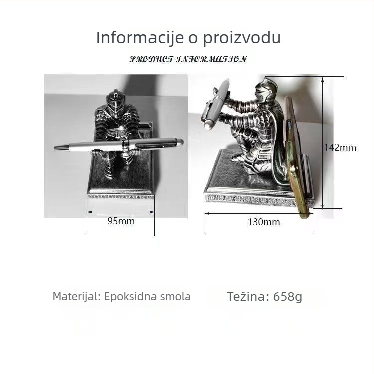 Novi magnetski držač za olovku s vitezom, mačem i oklopom