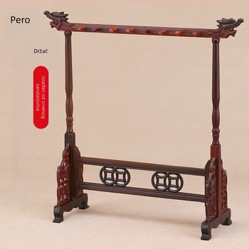 Ming stil drveni držač četkica za kaligografiju, izložbeni i skladišni držač, rosewood, 36×11.5×36.5 cm, kreativno i minimalističko