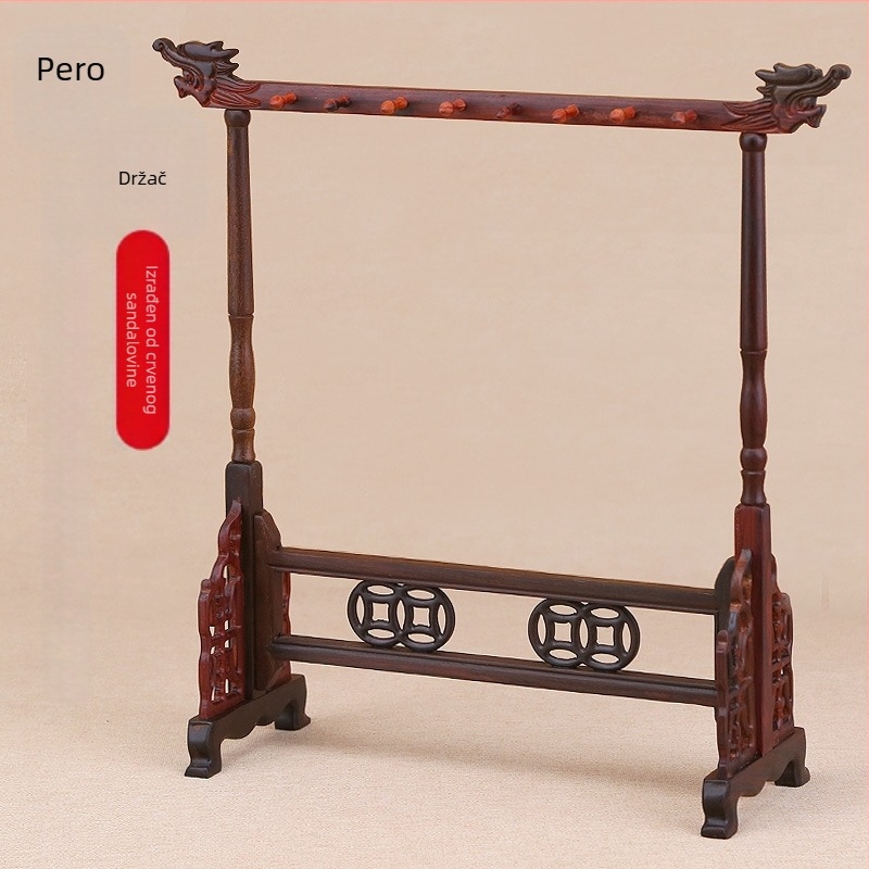 Ming stil drveni držač četkica za kaligografiju, izložbeni i skladišni držač, rosewood, 36×11.5×36.5 cm, kreativno i minimalističko