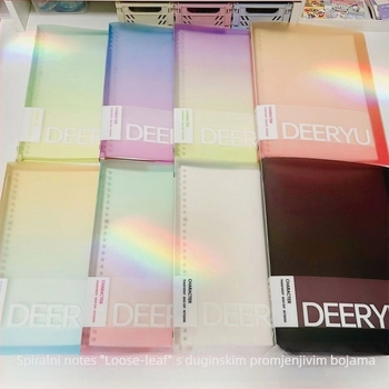 Deer Yu Šareni dnevnik s izmjenjivim listovima, format B5, PP korica, 60 stranica, 80 g papira, za pripremu za magistarski ispit