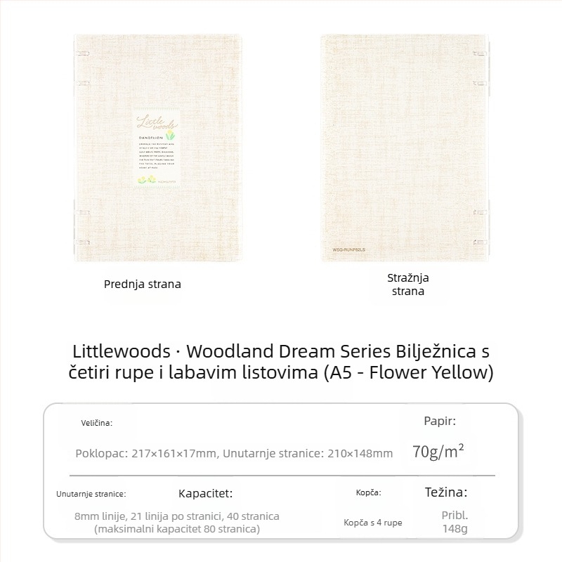 Kokuyo Littlewoods Kimo Dream serija bilježnica s četiri rupe za kampus