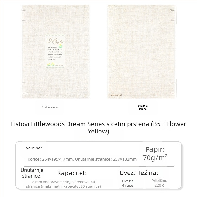 Kokuyo Littlewoods Kimo Dream serija bilježnica s četiri rupe za kampus