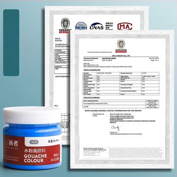 Gouache set boja, 12 boja u 100 ml limenkama uz kutiju alata, za djecu početnike, vrtić