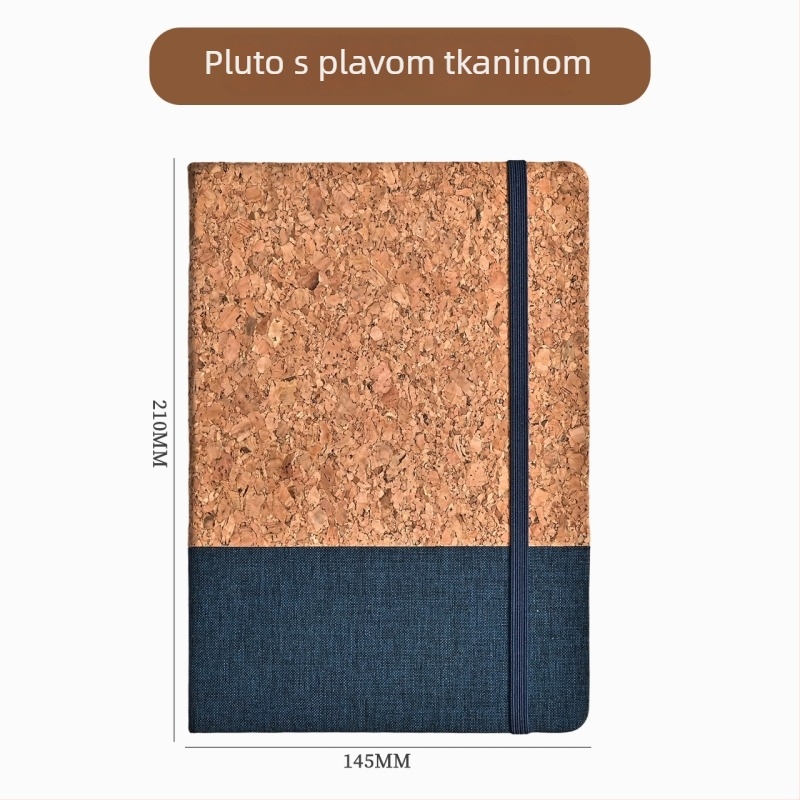 A5 set bilježnica s koricama s teksturom pluta i dizajnom od pšenične slame, šivanje koncem, Dowling papir, 80 g/m², 100–200 stranica, jednostavan stil, mogućnost otiska logotipa