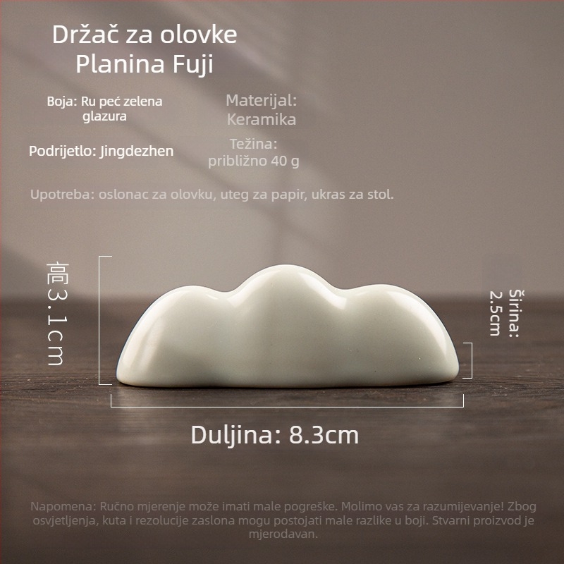 Držač za olovke u obliku oblaka i planine, keramička Ru kiln celadon keramika, kreativni držač za kaligrafiju i Četiri blaga, ukras stola