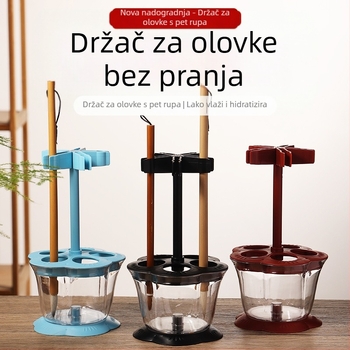 Plavi no-wash držač četkica i višenamjenski držač olovaka, s hidratacijom i zaštitom od isušivanja, spremnik za vodu za čišćenje četkica