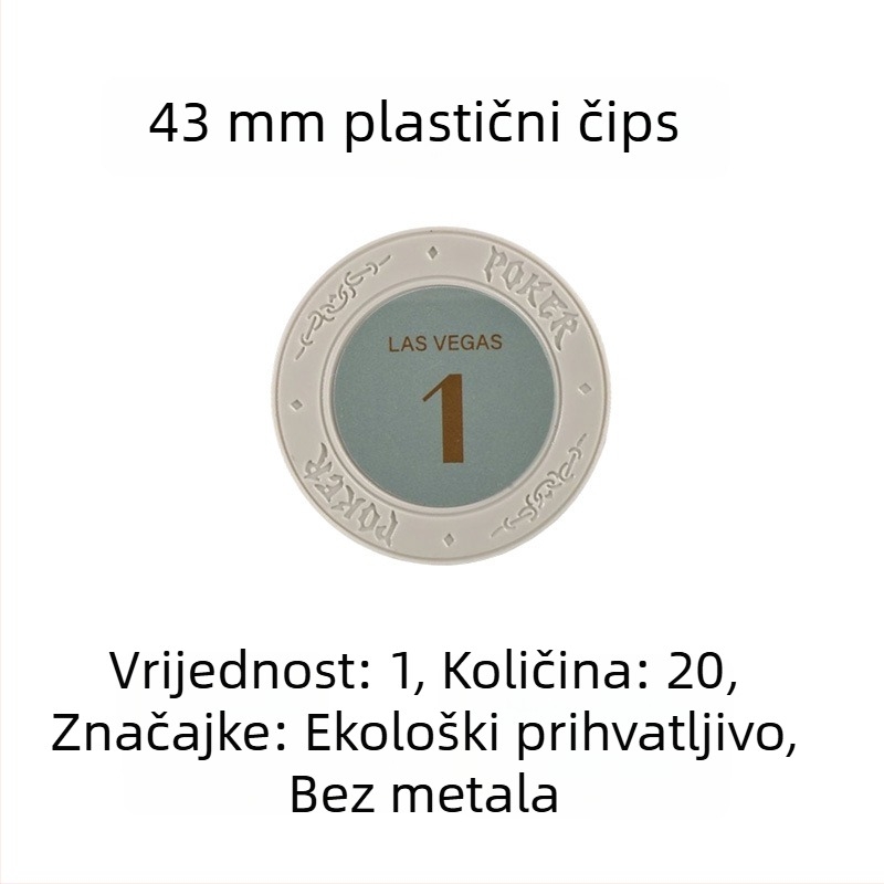 Plastični poker žetoni od gline za Texas Hold'em, Mahjong i igraonice; 43 mm, set od 12 boja; žetoni za zabavu i nagrade