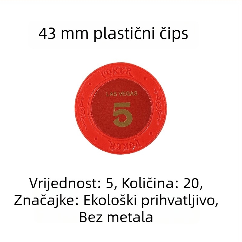 Plastični poker žetoni od gline za Texas Hold'em, Mahjong i igraonice; 43 mm, set od 12 boja; žetoni za zabavu i nagrade