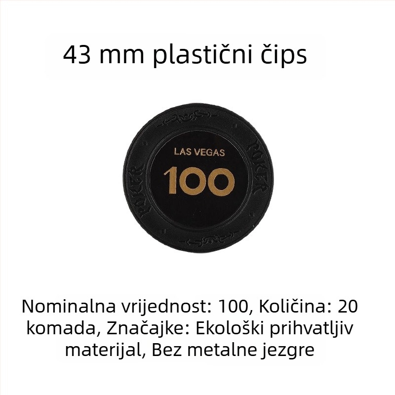 Plastični poker žetoni od gline za Texas Hold'em, Mahjong i igraonice; 43 mm, set od 12 boja; žetoni za zabavu i nagrade