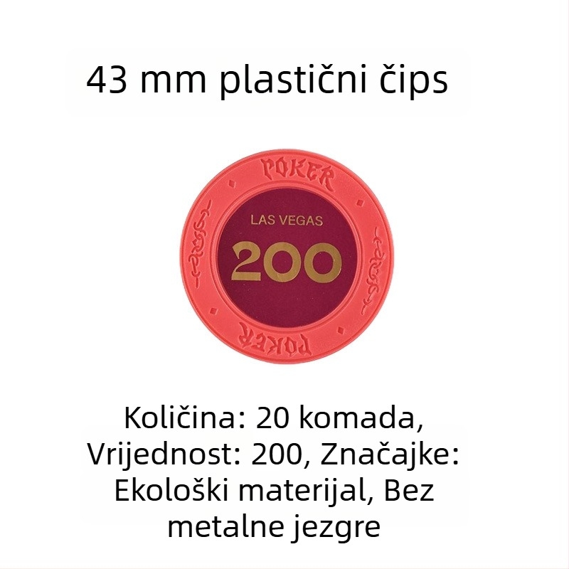 Plastični poker žetoni od gline za Texas Hold'em, Mahjong i igraonice; 43 mm, set od 12 boja; žetoni za zabavu i nagrade
