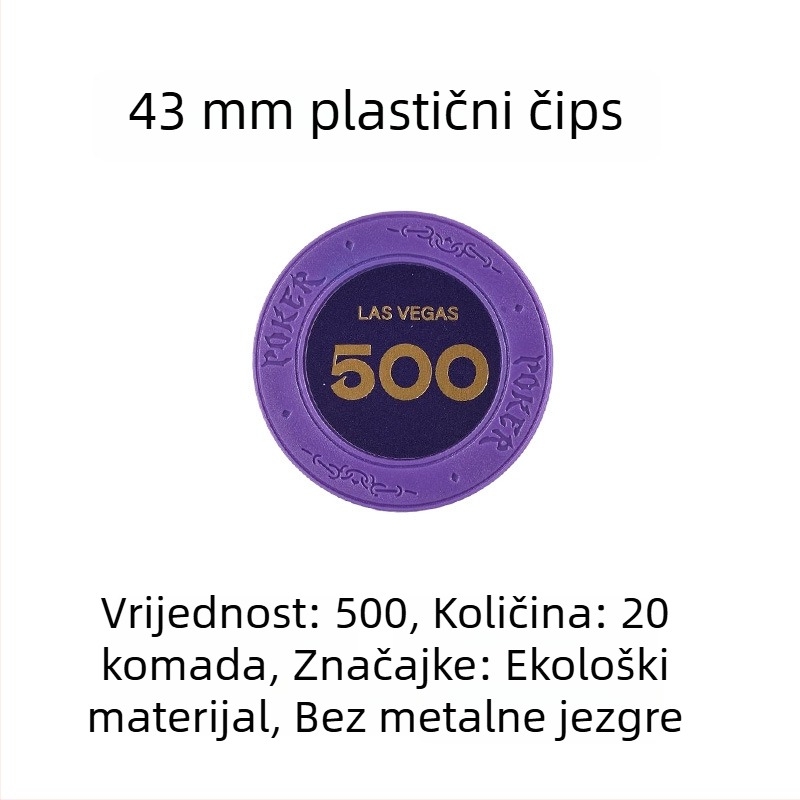 Plastični poker žetoni od gline za Texas Hold'em, Mahjong i igraonice; 43 mm, set od 12 boja; žetoni za zabavu i nagrade