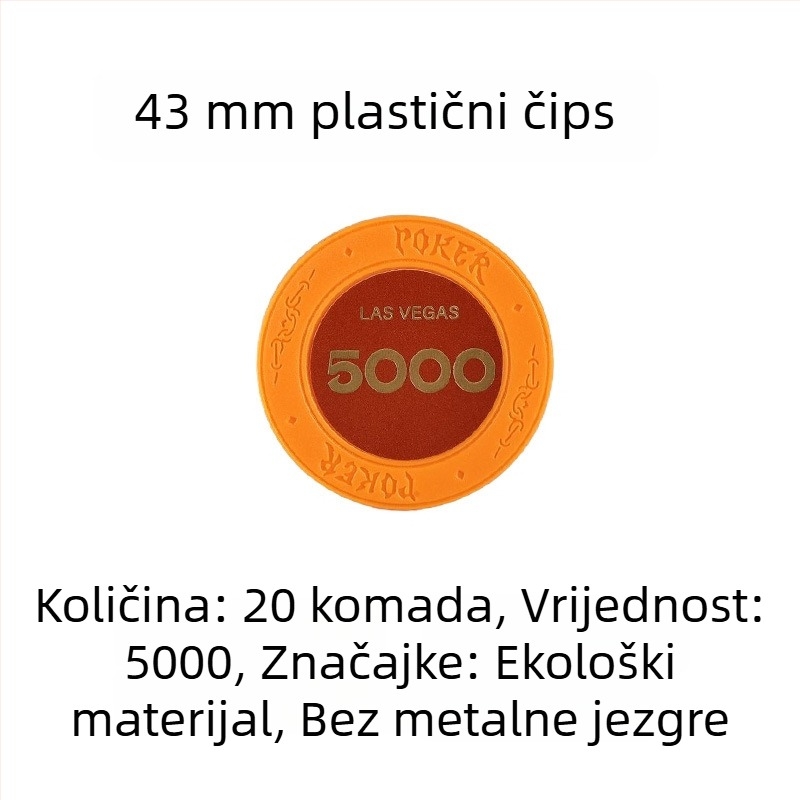 Plastični poker žetoni od gline za Texas Hold'em, Mahjong i igraonice; 43 mm, set od 12 boja; žetoni za zabavu i nagrade