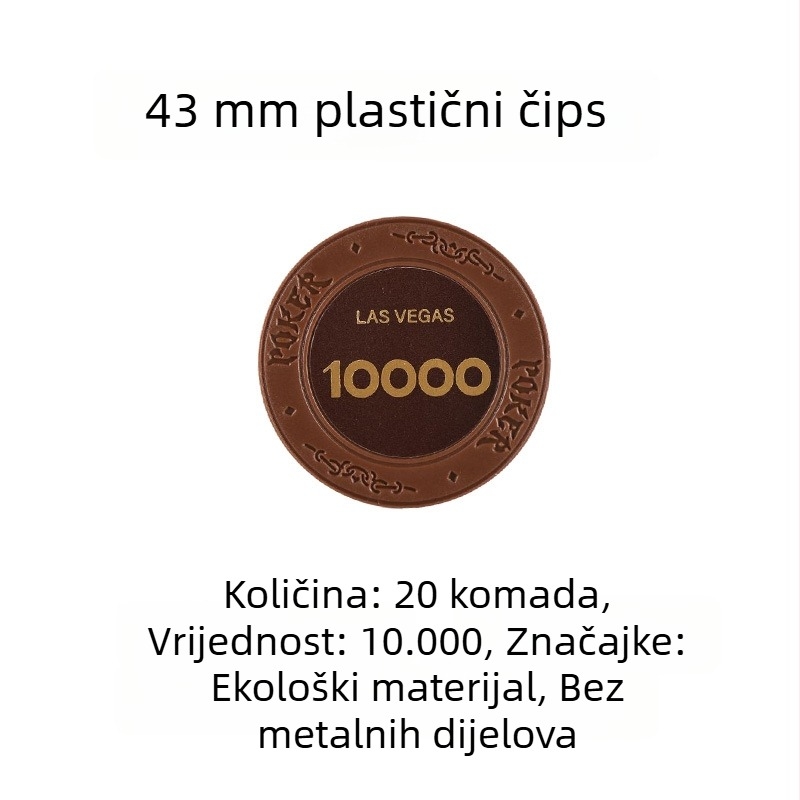 Plastični poker žetoni od gline za Texas Hold'em, Mahjong i igraonice; 43 mm, set od 12 boja; žetoni za zabavu i nagrade