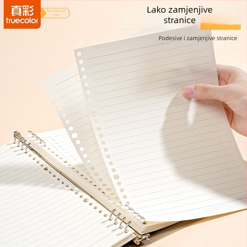 True Color B5 zamjenski refill za bilježnicu s odvojivim stranicama A5, linije, prazne i mrežaste stranice za engleski jezik
