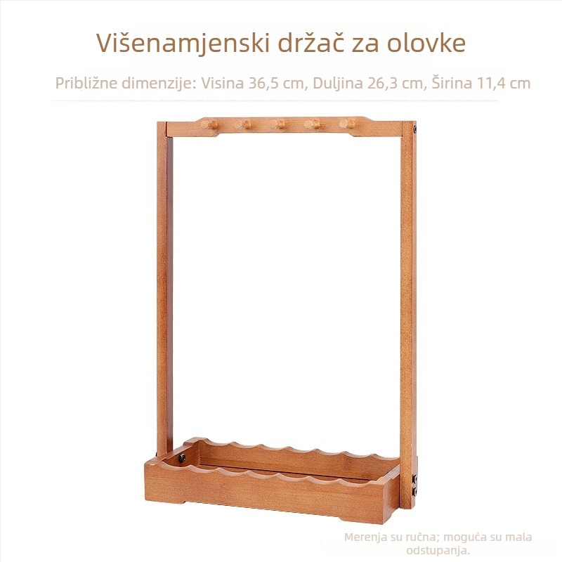 Višenamjenski drveni držač za olovke i četkice, u novom kineskom stilu, stolni organizator za četiri blaga studija