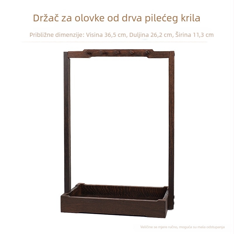 Višenamjenski drveni držač za olovke i četkice, u novom kineskom stilu, stolni organizator za četiri blaga studija