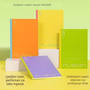 NS359 Bilježnica s dvjema rupama i bežičnim povezivanjem, format B5/A5, unutarnje stranice 80 g/m², 40 stranica po bilježnici