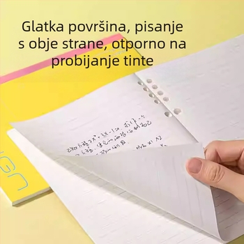 NS359 Bilježnica s dvjema rupama i bežičnim povezivanjem, format B5/A5, unutarnje stranice 80 g/m², 40 stranica po bilježnici