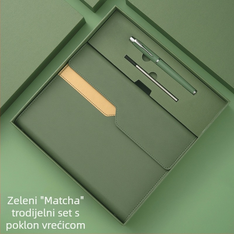 A5 višenamjenska bilježnica s izmjenjivim listovima — poklon set u kutiji s prilagođenim logotipom