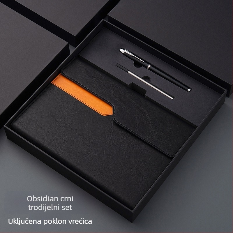 A5 višenamjenska bilježnica s izmjenjivim listovima — poklon set u kutiji s prilagođenim logotipom